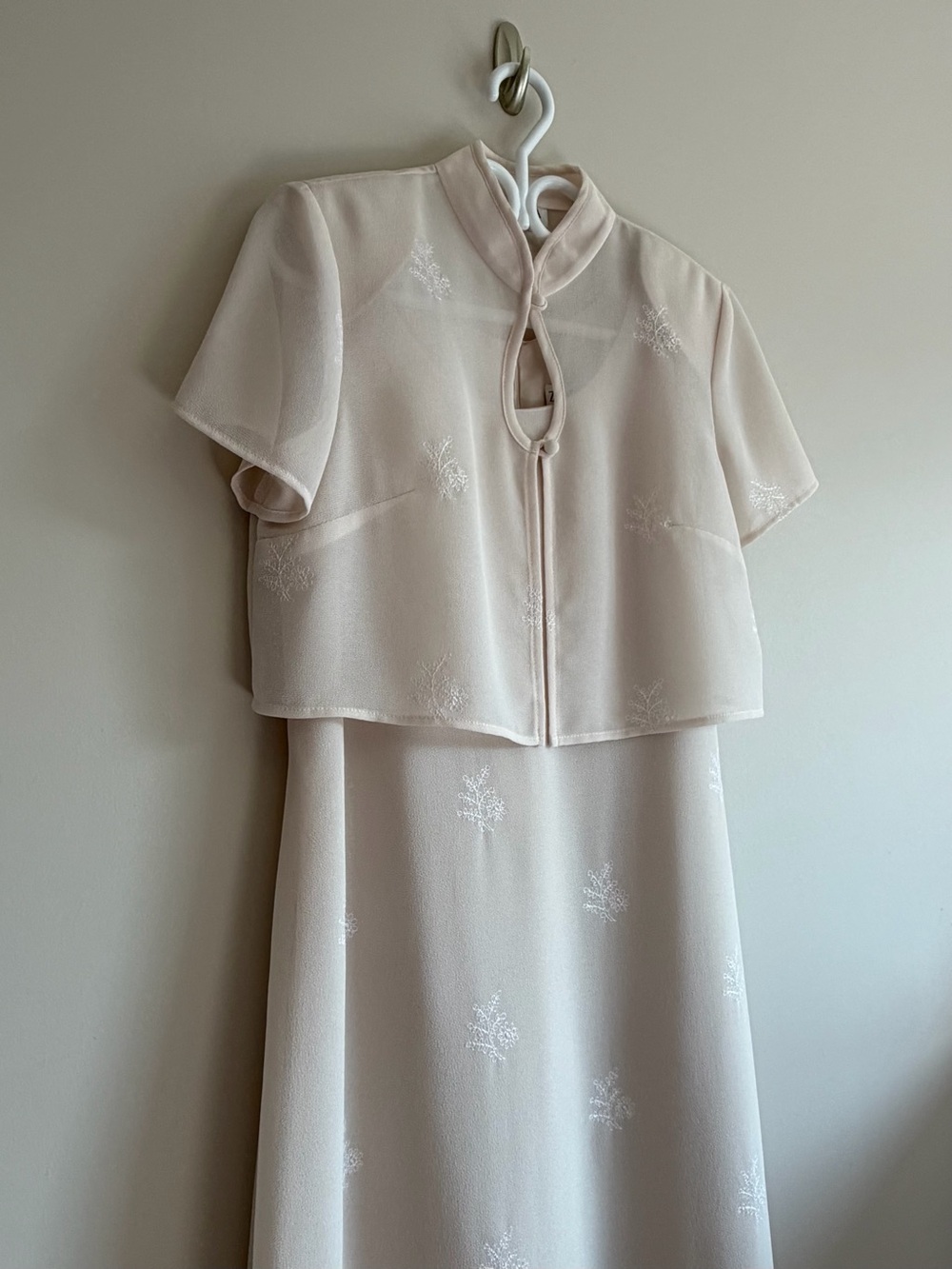 Off White Vintage Dress with matching jacket